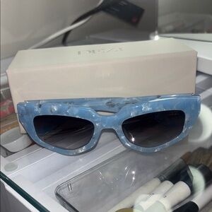 DEZI Blue and Gray Retro Cat-Eye Sunglasses